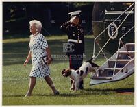 Barbara Bush and family pet