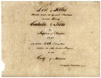 A List of Titles Made Under the Special Contract with the State of Coahuila and Texas by Stephen F. Austin 1828 to Settle 300 Families within the Ten Border Leagues on the Gulf of Mexico