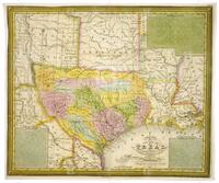 New Map of Texas with Contiguous American and Mexican States