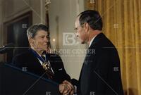 [President Bush with former President Reagan]