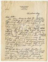 Letter, speech, and cartoons sent from Herman Wright to Otto Mullinax