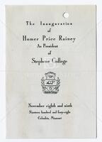 The Inauguration of Homer Price Rainey