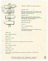 Itinerary for Hank Brown for Sept. 25-Nov. 1, 1972