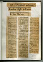 "Text of President Johnson's Sunday Night Address to the Nation"