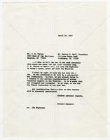 Letter from Bernard Rapoport to Walter Hall and J.R. Parten