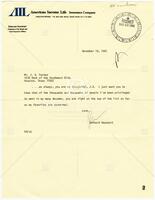 Letter from Bernard Rapoport to J.R. Parten