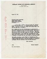 Letter from Bernard Rapoport to Ralph Yarborough