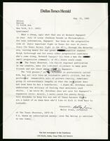 Letter from Molly Ivins to the editor of the Nation