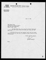 Letter from Bernard Rapoport to Robert King