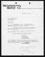 Letter from Sargent Shriver to Bernard Rapoport
