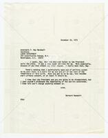 Letter from Bernard Rapoport to Ray Marshall