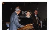 Bernard Rapoport, Wales Madden, and Kay Bailey Hutchison at University of Texas at Austin event