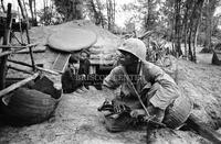 [U.S. Marine outside bunker]