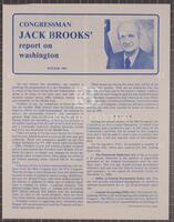 Newsletter to constituents from Jack Brooks, Winter 1981