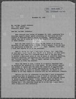 Letter from Jack Brooks to constituents, November 21, 1969