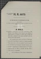 H.R. 8075, redistricting legislation in Texas, July 11, 1961