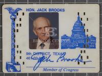 Congressional identification card for Jack Brooks, 1989-1990