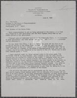 Letter from Ralph Yarborough to Tom Foley, June 8, 1989