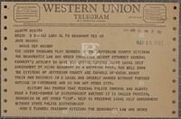 Telegram from a constituent to Jack Brooks, May 18, 1961