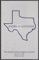 First Annual Johnson-Rayburn Dinner, March 31, 1989, Houston, Texas