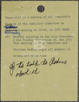 Note from staff to Jack Brooks, undated