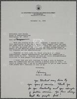 Typewritten note from Jack Valenti to Jack Brooks, November 15, 1994