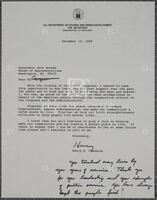 Typewritten and handwritten note from Henry G. Cisneros to Jack Brooks, December 12, 1994