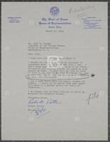 Letter from a Texas state legislator to Jack Brooks, March 10, 1953