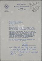 Letter from a Texas state legislator to Jack Brooks, February 3, 1953