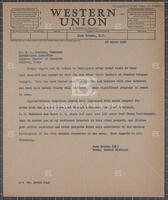 Telegram from Jack Brooks to Silsbee Chamber of Commerce, March 26, 1956