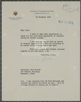Letter from William L. Dawson to Jack Brooks, November 20, 1962