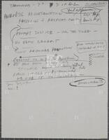 Handwritten notes regarding subpoena requests, undated