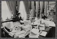 Photograph of Richard Nixon and H.R. Haldeman in the Oval Office, November 4, 1969