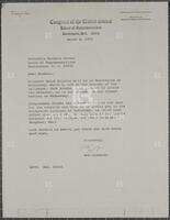 Letter from Bob Eckhardt to Barbara Jordan, March 4, 1974