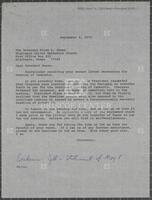 Letter from Jack Brooks to a constituent, September 4, 1973