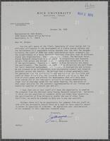 Letter from the Dean of Advanced Studies and Research, Rice University to Jack Brooks, December 2, 1976