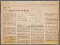 The appearance of guilt, Washington Post, Monday, April 22, 1974
