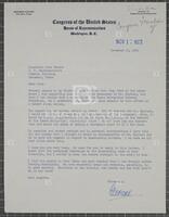 Letter from George Mahon to Jack Brooks, November 15, 1961