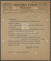 Telegram statement by Jack Brooks, undated