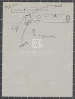 Handdrawn diagram of the stage layout for the filming of the "Space Show" broadcast, [1959]