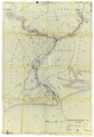 Annotated map from Army Corp of Engineers depicting the improvements needed for the Sabine Neches waterway, circa 1953