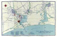 Major industries, waterways & highways, Port Arthur, Beaumont, Orange, & Lake Charles areas, undated