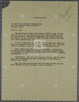 Letter from Jack Brooks to executive vice president of The First National Bank of Beaumont, February 15, 1955