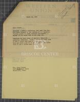 Letter from Jack Brooks to Grace Brooks, March 22, 1955