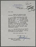 Letter from Sam Rayburn to Jack Brooks, December 3, 1955