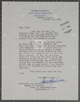 Letter from Sam Rayburn to Jack Brooks, October 26, 1956