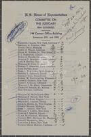 Judiciary Committee directory with handwritten annotations, September 22, 1964