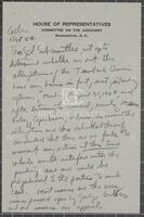Handwritten draft of memo regarding subcommittee investigation, September 1, 1964