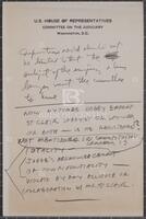 Handwritten notes from Judiciary Committee meeting, undated
