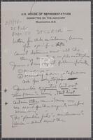 Handwritten notes from Judiciary Committee meeting, March 7, 1974